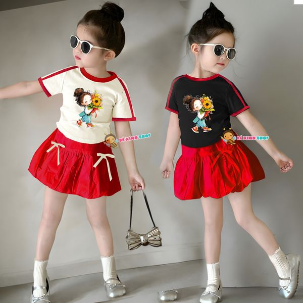 Set áo in bé gái chân váy bí dễ thương cho bé gái đi chơi BXG1612