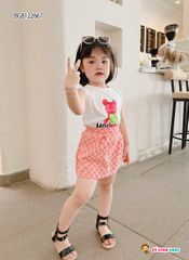 Set áo gấu chân váy Gucc dễ thương cho bé gái BGB122668