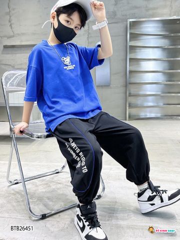 [XẢ KHO] Set thun jogger in chữ RIATL dễ thương cho bé trai BTB26451