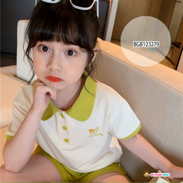 Bộ thun cổ sen thêu cáo dễ thương cho bé gái BGB123277