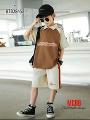 Bộ thun cổ trụ phối kéo dễ thương cho bé trai BTB28451 (PHOM TO)