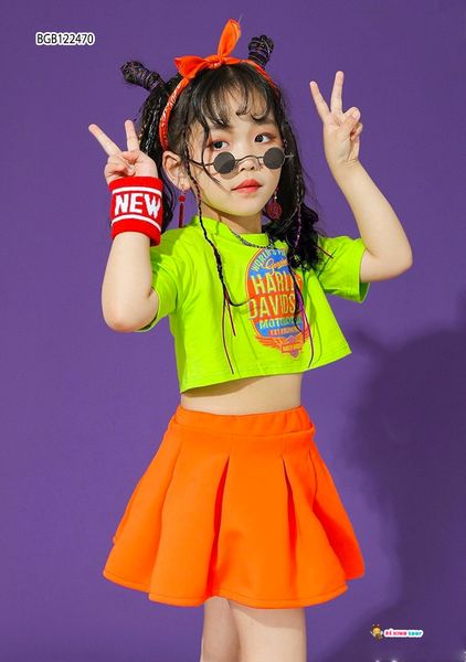 [XẢ KHO] Set croptop Haley chân váy thể thao dễ thương cho bé gái BGB122468