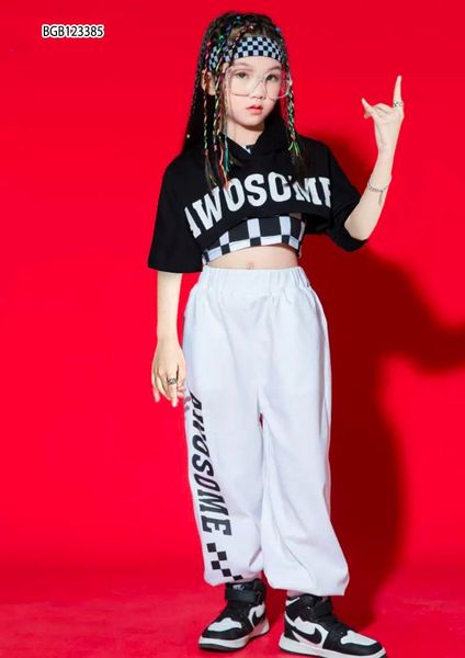 Set 3 món croptop quần jogger chữ dễ thương cho bé gái BGB123384