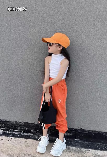 Set áo croptop sát nách quần thể thao siêu chất cho bé gái BGB123166