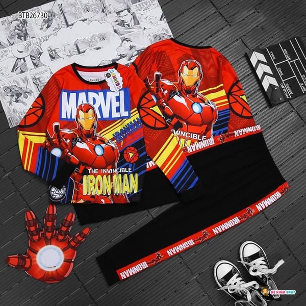 Bộ dài tay thu đông siêu anh hùng dễ thương cho bé trai BTB26727