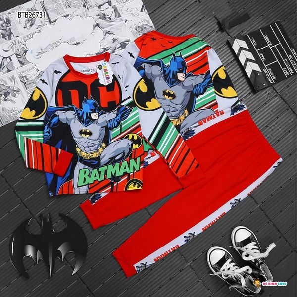 Bộ dài tay thu đông siêu anh hùng dễ thương cho bé trai BTB26727