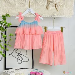Set dập ly Cầu Vồng quần ống rộng dễ thương cho bé gái BGB122439