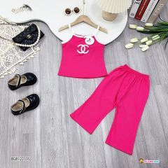 Set áo 2 dây Ch.anel quần loe dễ thương cho bé gái BGB122334