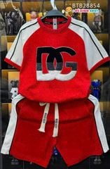 Set thun lé viền nổi tay raplang thêu DG dễ thương cho bé trai BTB28853