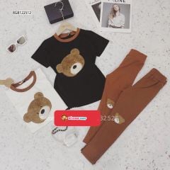 [XẢ KHO] Set áo gấu thêu đắp dễ thương cho bé gái BGB122511