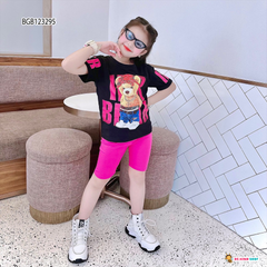 [XẢ KHO] Bộ lửng in GẤU ĐỘI KHĂN dễ thương cho bé gái BGB123295
