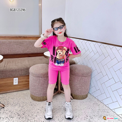 [XẢ KHO] Bộ lửng in GẤU ĐỘI KHĂN dễ thương cho bé gái BGB123295