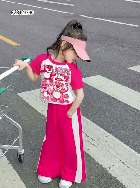 [XẢ KHO]Bộ thun gấu Lotso quần ống rộng dễ thương cho bé gái BGB123590