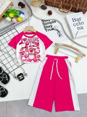 [XẢ KHO]Bộ thun gấu Lotso quần ống rộng dễ thương cho bé gái BGB123590