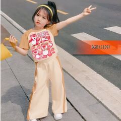 [XẢ KHO]Bộ thun gấu Lotso quần ống rộng dễ thương cho bé gái BGB123590