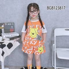 Bộ thun in gấu Pooh dễ thương cho bé gái BGB123816