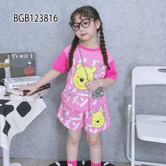 Bộ thun in gấu Pooh dễ thương cho bé gái BGB123816