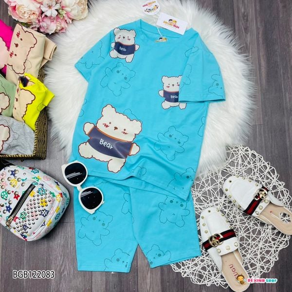 [XẢ KHO] Bộ lửng in gấu(suchin kids) dễ thương cho bé gái BGB122083