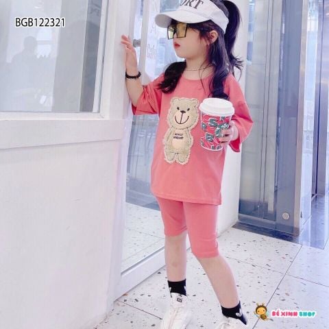 [XẢ KHO] Bộ lửng đắp gấu xù dễ thương cho bé gái BGB122321