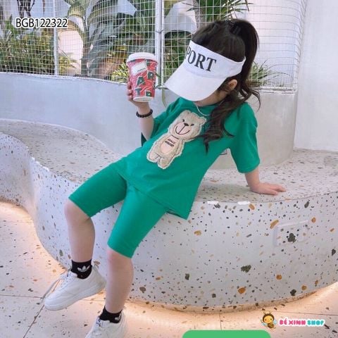 [XẢ KHO] Bộ lửng đắp gấu xù dễ thương cho bé gái BGB122321