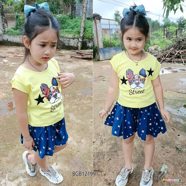 Bộ sort giả váy in hình bé gái BGB121990