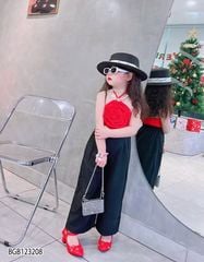 Set áo hoa nổi quần ống suông dễ thương cho bé gái BGB123208