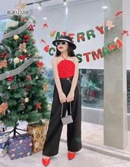 Set áo hoa nổi quần ống suông dễ thương cho bé gái BGB123208