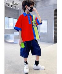 [XẢ KHO] Set jeans cổ trụ túi Mickey dễ thương cho bé trai BTB28286