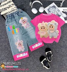 Set jean dài The Best phối áo in Baby Three dễ thương cho bé gái BGB124121