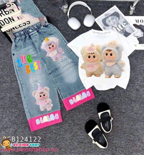 Set jean dài The Best phối áo in Baby Three dễ thương cho bé gái BGB124121