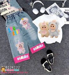 Set jean dài The Best phối áo in Baby Three dễ thương cho bé gái BGB124121