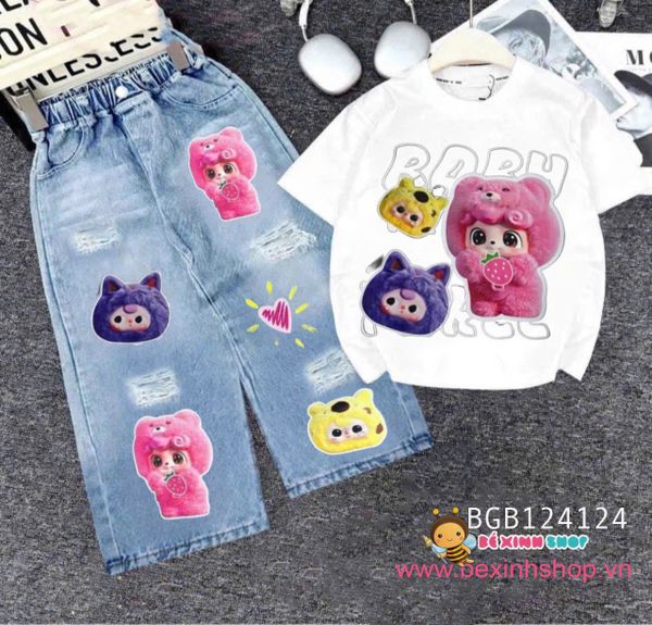 Set jean dài The Best phối áo in Baby Three dễ thương cho bé gái BGB124121