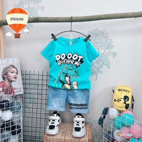 [XẢ KHO] Set jeans khủng long dễ thương cho bé trai BTB26366