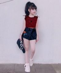 Set jeans áo thun dễ thương cho bé gái BGB122733