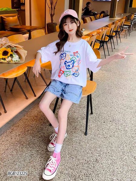 Set jeans in gấu dễ thương cho bé gái đi chơi BGB123224