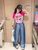 Set jeans bé gái áo rút dây RESPONTE quần ống suông cho bé đi học, đi chơi BXG740