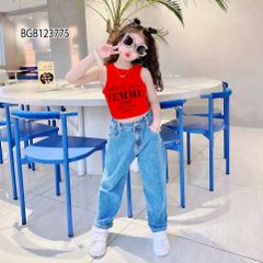 [XẢ KHO] Set áo croptop quần jeans dài dễ thương cho bé gái BGB123774