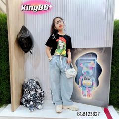 Set áo  cô gái quần jeans chạy sọc dễ thương cho bé gái BGB123826