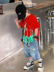 Set jeans phối màu hoa văn dễ thương cho bé trai BTB27910