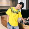Set áo in hoa văn quần jeans wash phối dây gút dễ thương cho bé trai đi chơi Lễ Tết BXG1251