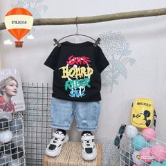 Set jeans mặt cười dễ thương cho bé trai BTB26357