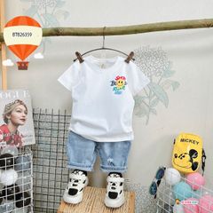 Set jeans mặt cười dễ thương cho bé trai BTB26357
