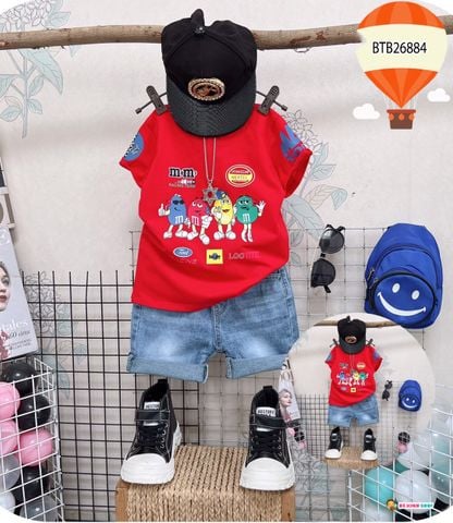 [XẢ KHO] Set jeans M&M dễ thương cho bé trai BTB26884