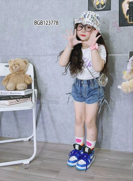 Set jeans rút dây dễ thương cho bé gái BGB123778