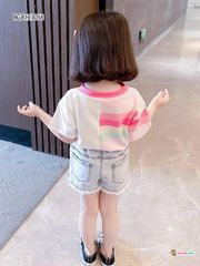 Set jeans thỏ phối màu dễ thương cho bé gái BGB123056