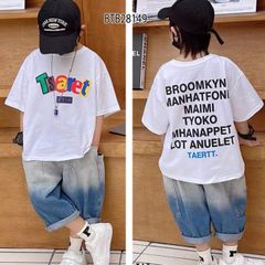 Set jeans chữ Tsaret dễ thương cho bé trai BTB28149