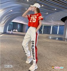 Set áo thể thao 76 quần jogger cực chất cho Mẹ & Bé gái BXG343