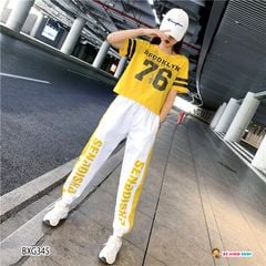 Set áo thể thao 76 quần jogger cực chất cho Mẹ & Bé gái BXG343