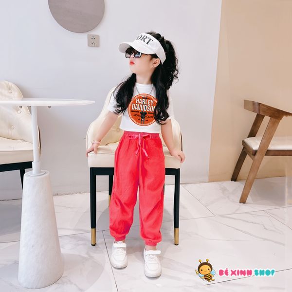 Set áo croptop quần jogger thể thao HALEY DAVISON dễ thương cho bé gái BXG502