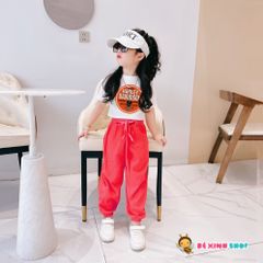 Set áo croptop quần jogger thể thao HALEY DAVISON dễ thương cho bé gái BXG502